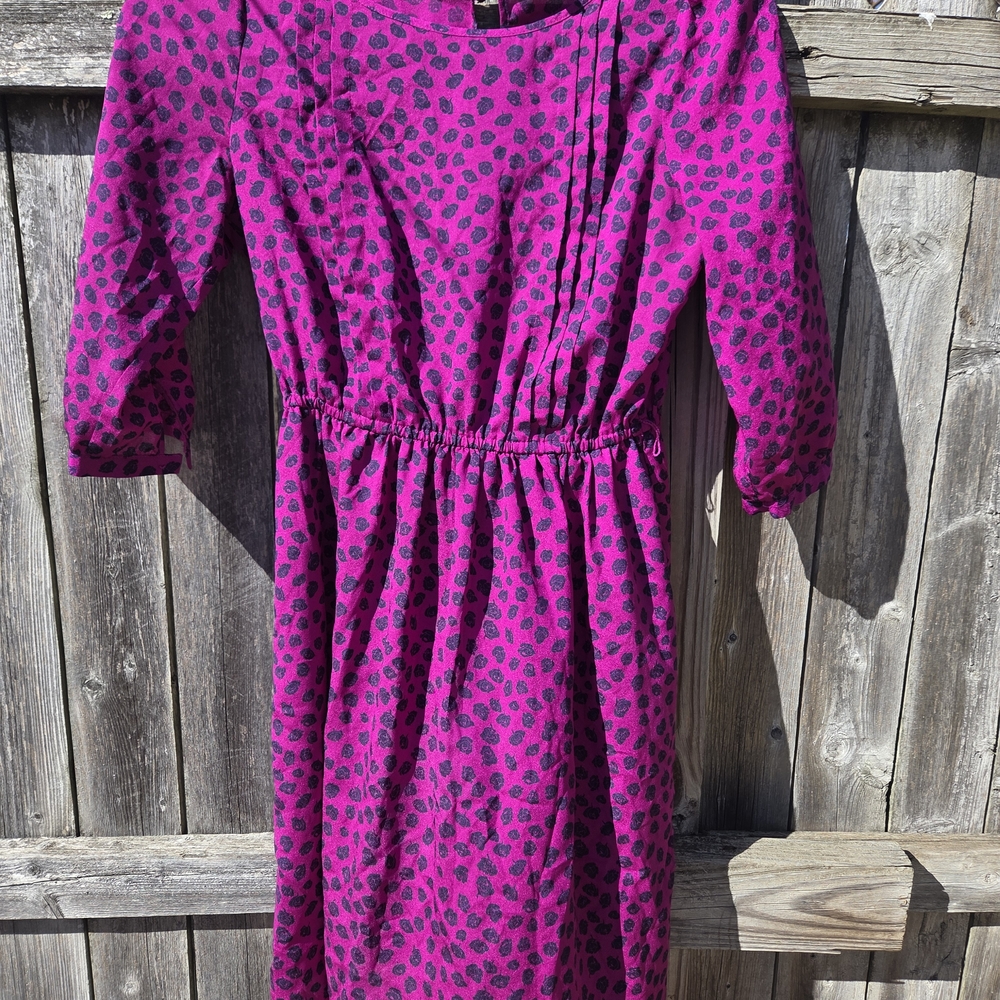 Forever 21 Fuchsia Pink Mini Dress with Black Spot Print